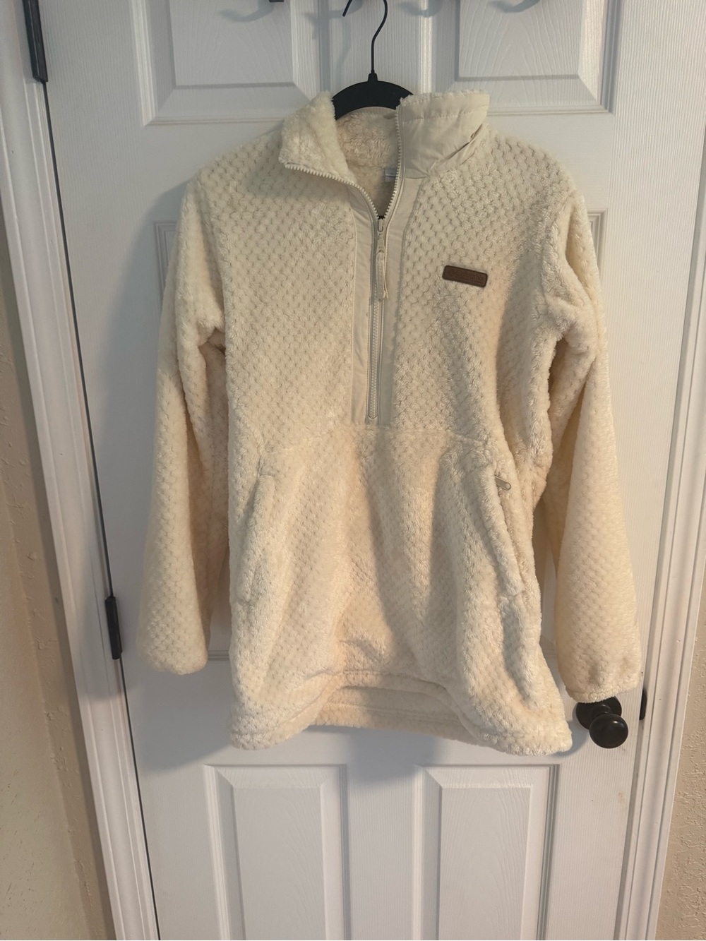 Columbia Off-White Sherpa Half-Zip Hoodie